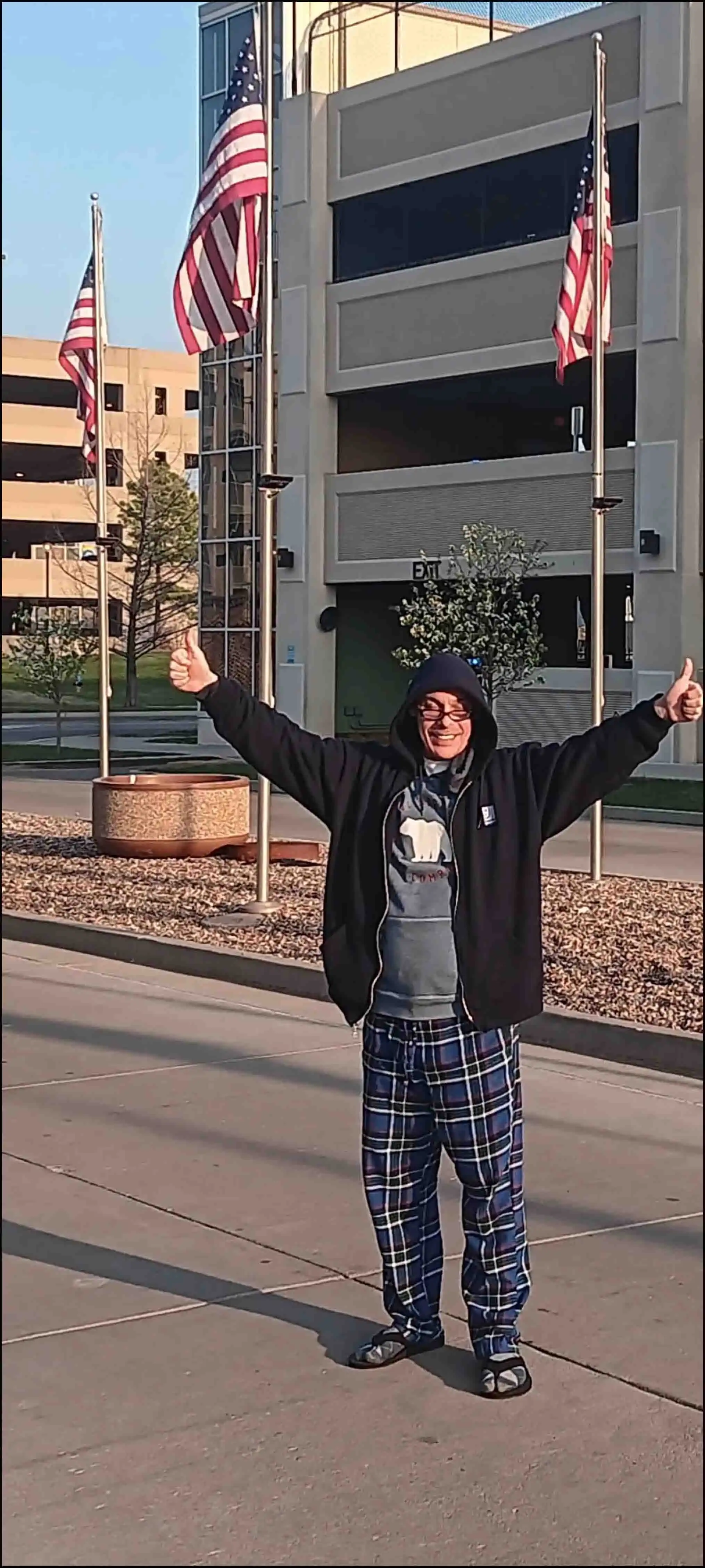 Veteran David Haave giving love out at the VA Hospital Harry S Truman -- David Haave